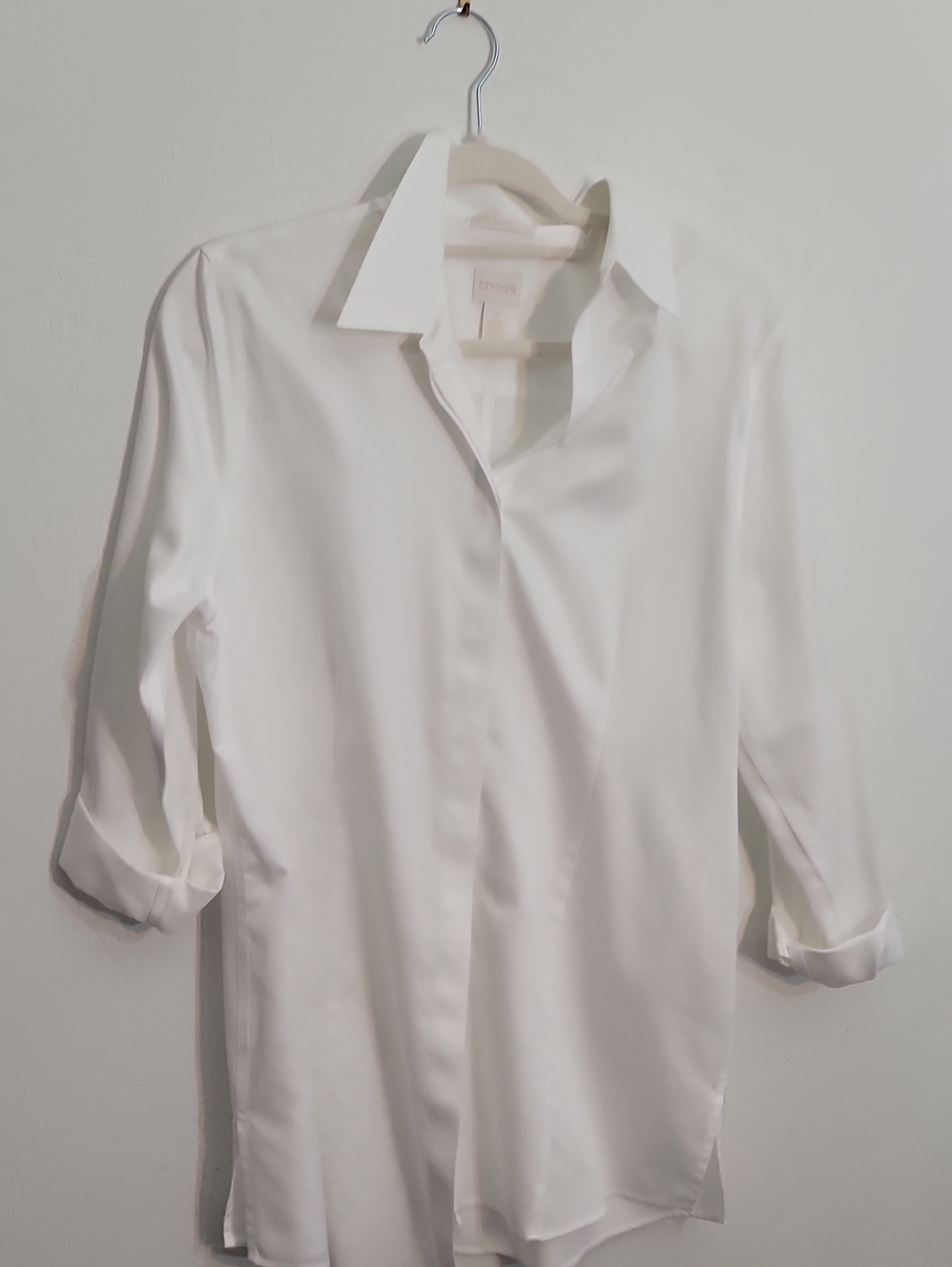 Chico's White Classic Collared Blouse